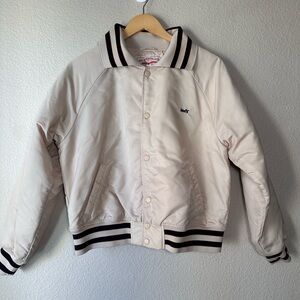 Levis Mens Black Satin Full Zip Varsity Bomber Jacket Size M